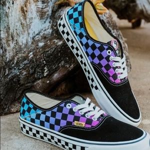 purple checkered vans shoes